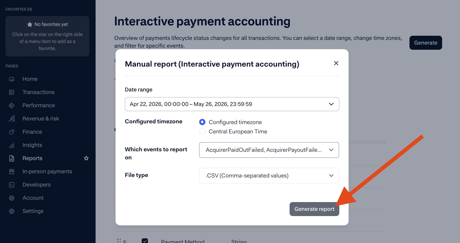 Pulling Adyen Interactive Payment Accounting report - Step 6