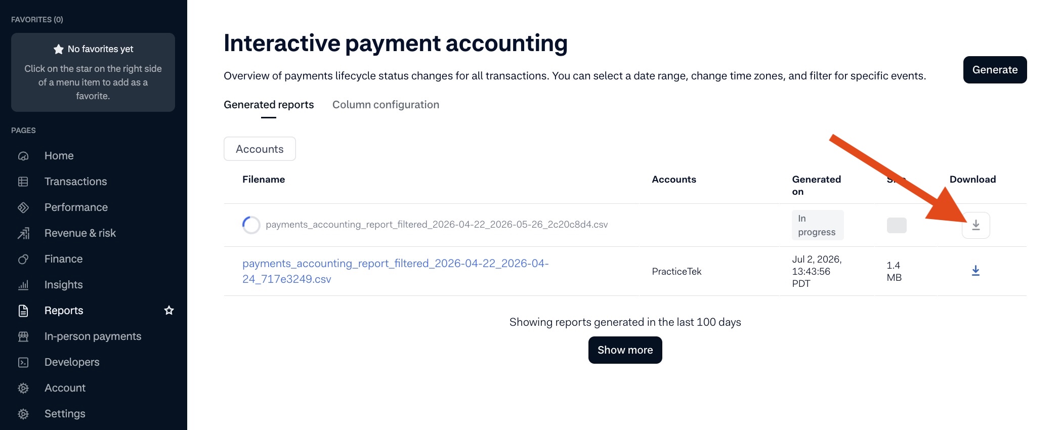Pulling Adyen Interactive Payment Accounting report - Step 7
